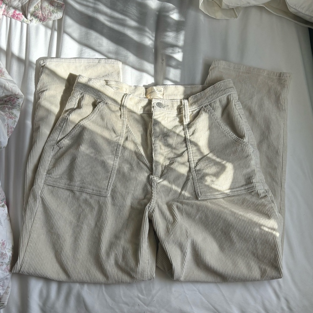 Cream/off white corduroy pants